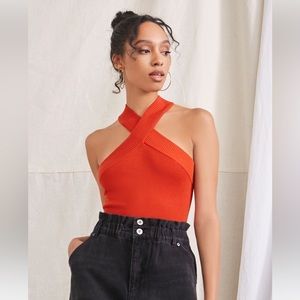 Women Crisscross Sweater-Knit Bodysuit